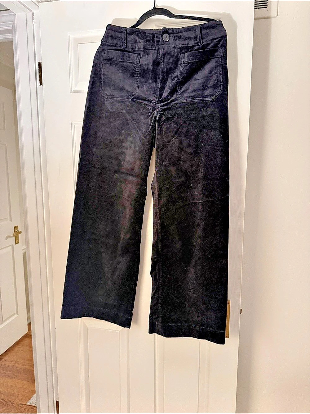 Maeve The Colette Velvet Pants Wide Leg Black Waist 30